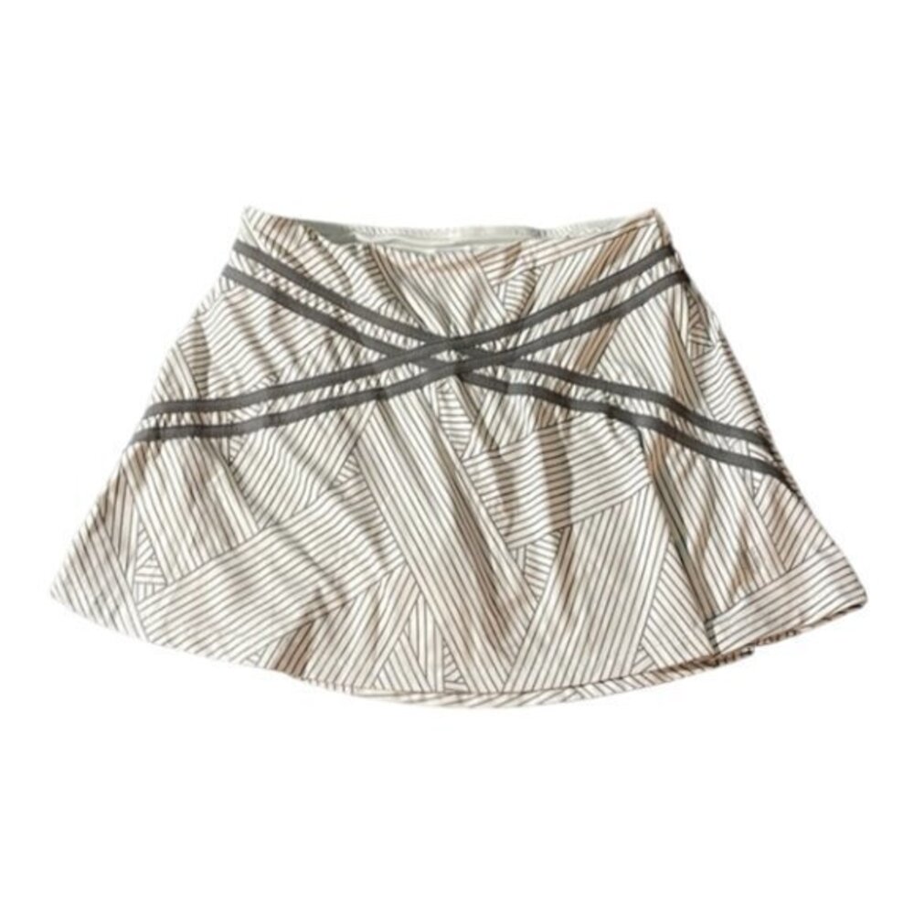 ELEVEN Venus Williams White Gray Stripe Tennis Skirt Short Size XS EUC #0858-AT